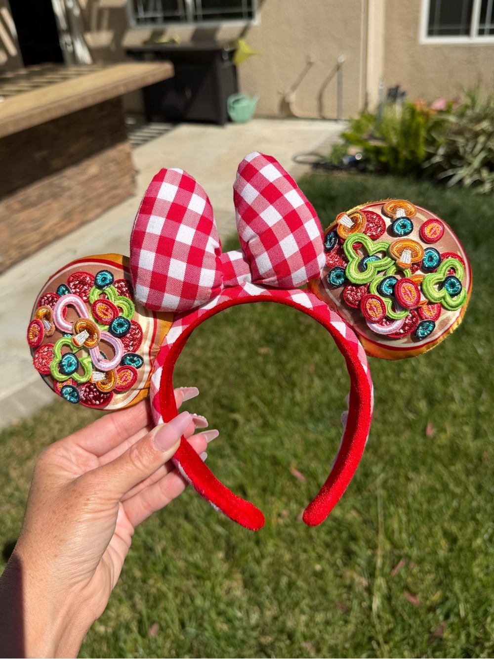 SOLD Tokyo Disney Sea Resort Minnie Ears Pizza Italy Plush Mickey Headband Japan